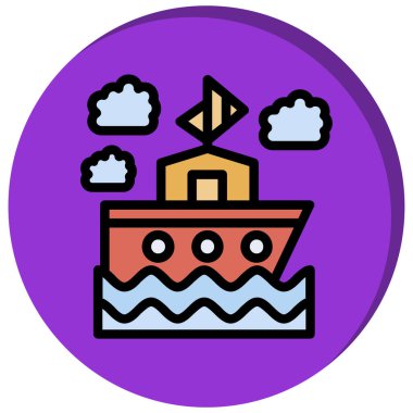 tekne web simgesi, basit vektör illüstrasyonu