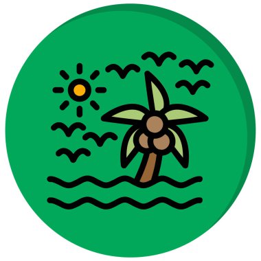 Yeşil bitki simgesinin vektör illüstrasyonu