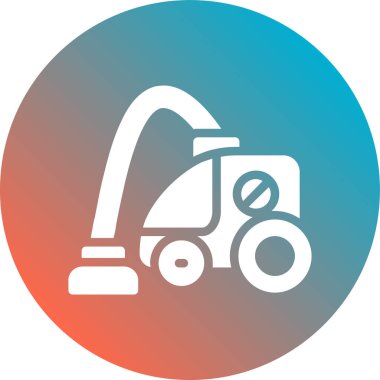 Bir inşaat çekici simgesinin vektör illüstrasyonu.