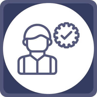 İngiliz anahtarı simgesi olan bir kişinin vektör çizimi