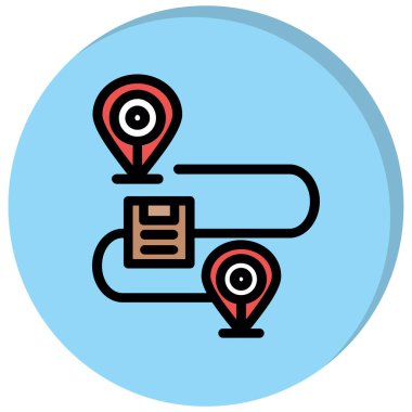 konum pin simgesi doldurulmuş dış hat biçimi