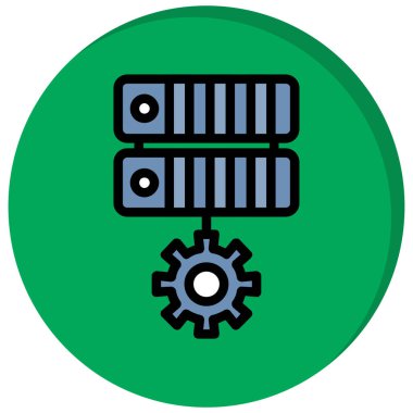 Yeşil ve beyaz bir ikonun vektör illüstrasyonu