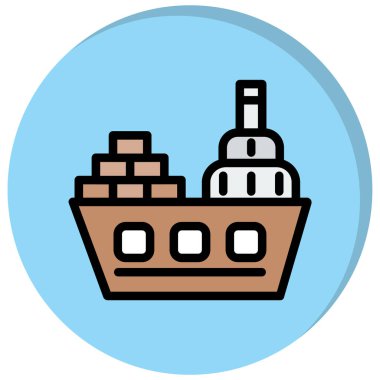 Gemi simgesi. Web için seyahat vektör simgelerinin özet çizimi