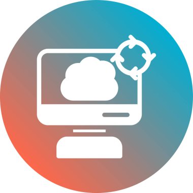 bulut hesaplama simgesi, vektör illüstrasyonu