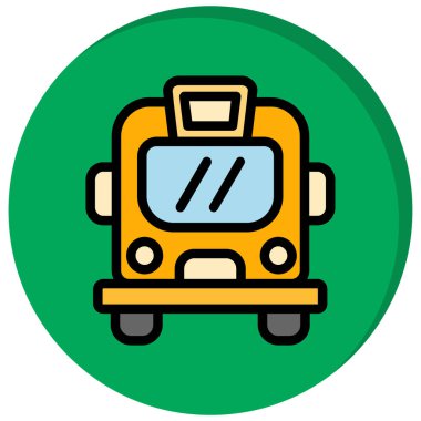 Otobüs. Web simgesi basit illüstrasyon