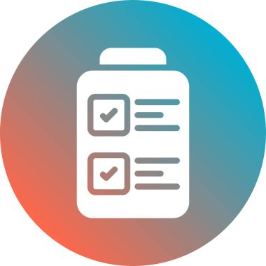 Soyut arkaplanda kontrol listesi simgesi izole edildi