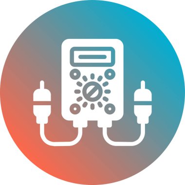 Elektrik vektör simgesi. biçim vektörü çift renk düz simge sembolü, yuvarlak açılar, yumuşak mavi renkler, beyaz arkaplan.