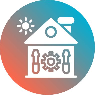 Bir ev simgesinin vektör illüstrasyonu