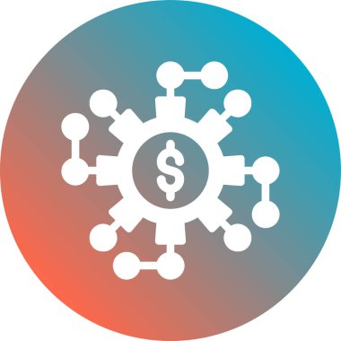 Doların modern teknoloji simgesinin vektör illüstrasyonu