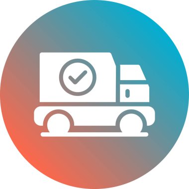 dağıtım kamyonu ikonu vektör çizimi