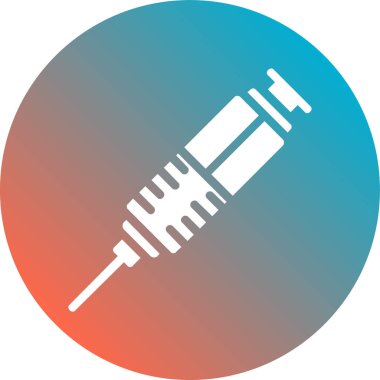 Düz daire mavi ikonlu şırınga