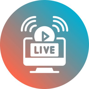 Canlı TV vektör simgesi. Grafik ve web tasarımı için izole edilmiş resim.