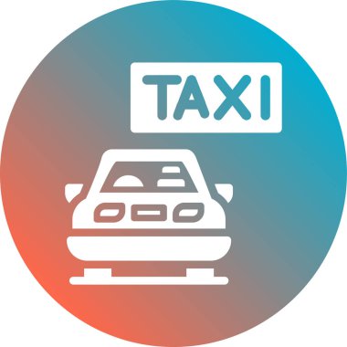 Soyut arkaplanda taksi simgesi izole edildi