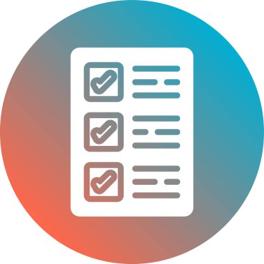 Kontrol listesi simgesi, vektör illüstrasyonu