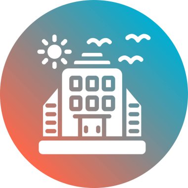 Bir bina simgesinin vektör illüstrasyonu