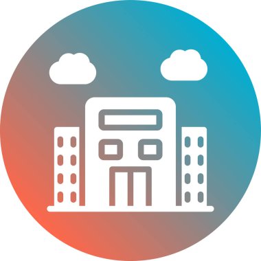 Bina. Web simgesi basit illüstrasyon