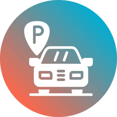 Beyaz arka planda izole edilmiş düz stil araba park simgesi. taşıyıcı sembolü illüstrasyonu.