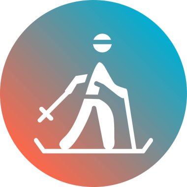 Kayak ikonu. Web için kayakçı vektör simgelerinin özet çizimi