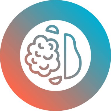 Beyin simgesinin vektör illüstrasyonu