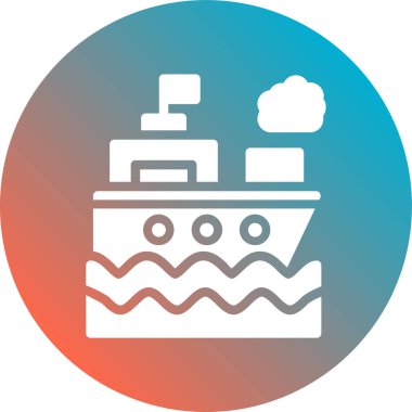 Gemi. Web simgesi basit illüstrasyon