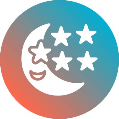 Ay ve yıldız ikonu. vektör illüstrasyonu