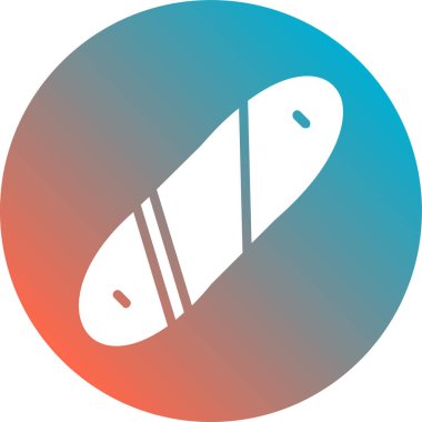 Sörf tahtası simgesi. Basit resimleme