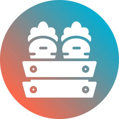 Kek vektör simgesi. biçim düz yuvarlak sembol, pürüzsüz mavi renk, yuvarlak açılar, beyaz arkaplan