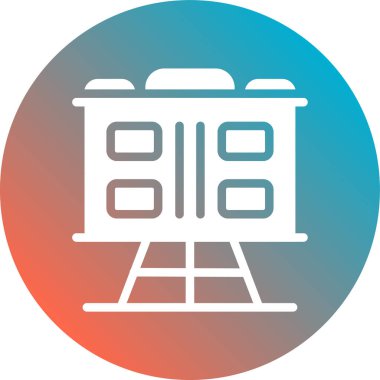 Tren İstasyonu simgesinin vektör illüstrasyonu