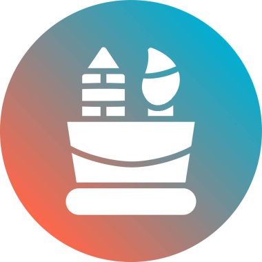 Bir tekne simgesinin vektör illüstrasyonu