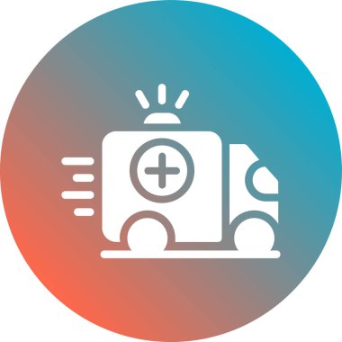 Acil durum vektör simgesi. biçim iki renkli düz semboldür, cyangles ve mavi renkler, yuvarlak açılar, beyaz arkaplan