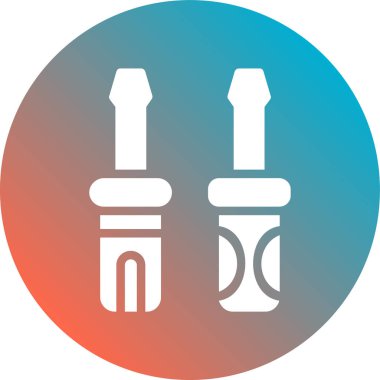 Mavi ve kırmızı çizgi şişe ve beyaz arka planda izole edilmiş matara ikonu. Mataranın işareti. Renkli çember konsepti. vektör illüstrasyonu