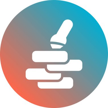 Bir el ile mavi bir dairenin vektör illüstrasyonu