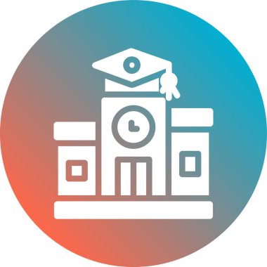 okul başlığı dairesel vektör sembolü