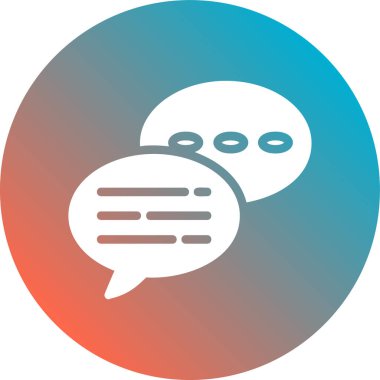 Sohbet Vektörü Kabartma Simgesi Tasarımı