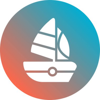 tekne düz yuvarlanmış vektör simgesi