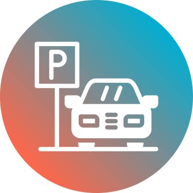 Araba park kutsal kişilerin resmi, vektör çizim