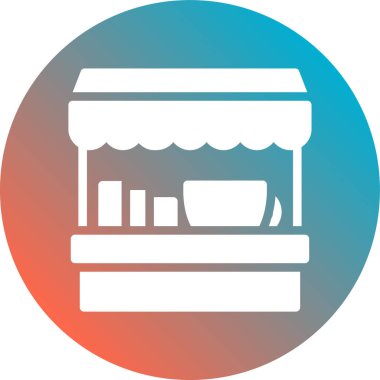 Kahve dükkanı simgesi, vektör illüstrasyonu