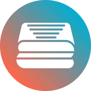 Kitap düz simgesi, vektör, illüstrasyon