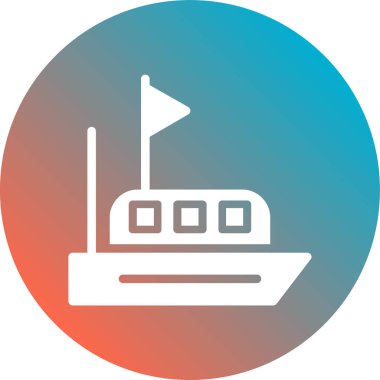 Bir tekne simgesinin vektör illüstrasyonu