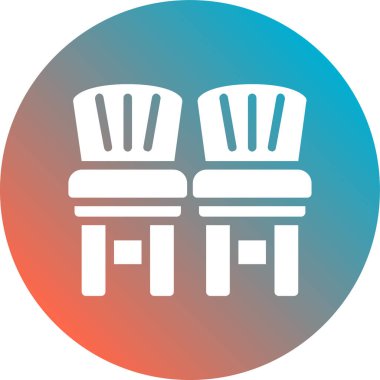 iki sandalye ikon vektör çizim tasarımı
