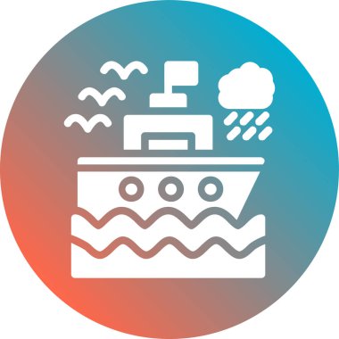 Bir tekne simgesinin vektör illüstrasyonu