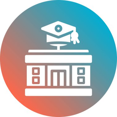 mezuniyet başlığı düz ikon vektör çizimi