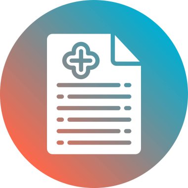 Tıbbi rapor vektör satırı simgesi