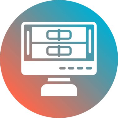 Dizüstü bilgisayar simgesi vektör çizimi