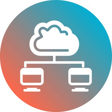 bulut hesaplama vektör çizgisi simgesi