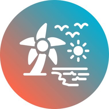 Bir güneş simgesinin vektör illüstrasyonu