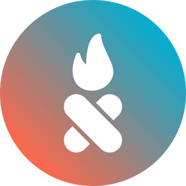 Bir ateş simgesinin vektör illüstrasyonu