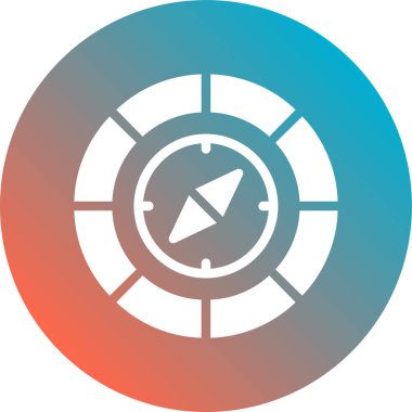 Pusula düz simgesi, vektör, illüstrasyon