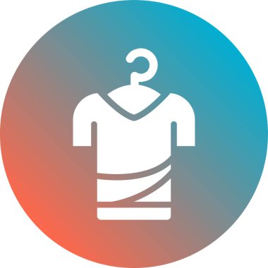 Beyaz gömlek simgesi uzun gölge arkaplan izole. Çember düğmesi. vektör