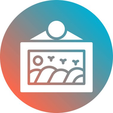 Kum çerçeveli izole bir vektör çerçeve simgesinin çizimi